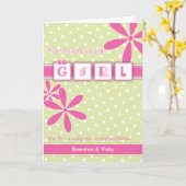 Bébé Félicitations Fille Carte de voeux (Fleur jaune)