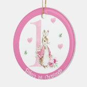 Bébé fille 1er Noël Photo Décoration Rabbit (Gauche)