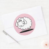 Bébé fille agneau rose autocollants (Enveloppe)