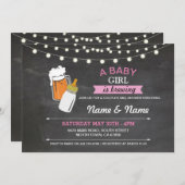 Bébé fille brasser bière douche Invitation de la c (Devant / Derrière)