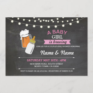 Bébé fille brasser bière douche Invitation de la c