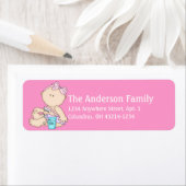 Bébé Fille brossant Dents Temps Étiquettes de adre (En situation)