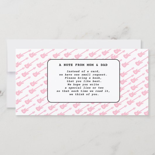 BÉBÉ FILLE DOUCHE CONCERT INVITATION TICKET (Dos)