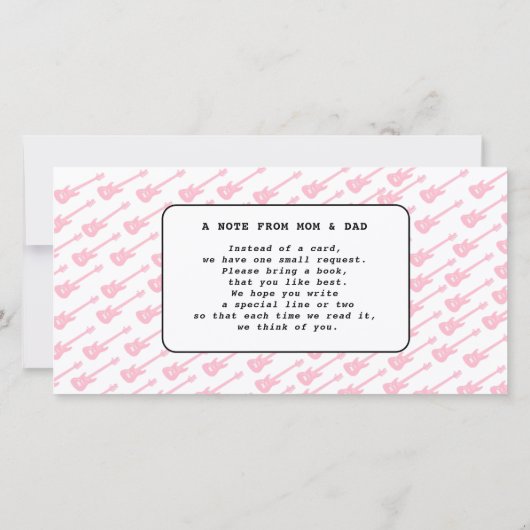 BÉBÉ FILLE DOUCHE CONCERT INVITATION TICKET (Dos)