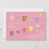 Bébé fille douche plat Invitation (Devant)