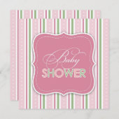 Bébé fille douche plat Invitation (Devant / Derrière)