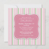 Bébé fille douche plat Invitation (Dos)