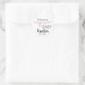 Bébé fille Douche Vêtements Ligne Sticker rond (Sac)