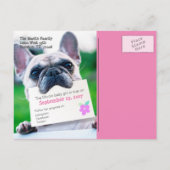 Bébé fille Faire-part avec chien personnalisé (Dos)