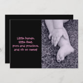 Bébé fille Faire-part de naissance (Devant / Derrière)
