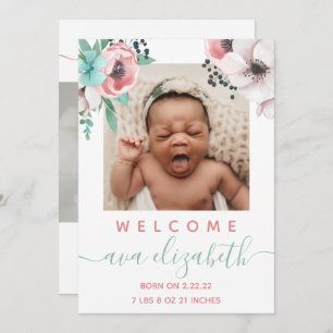 Bébé fille Faire-part de naissance