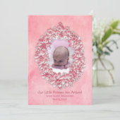 Bébé fille Faire-part de naissance, rose, photo/no (Debout devant)