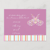 Bébé fille Faire-part - Papillons (Dos)