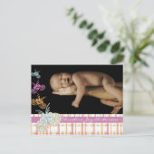 Bébé fille Faire-part - Papillons (Debout devant)