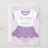 Bébé fille invitation douche, lavande violette bri (Devant)