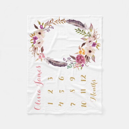 Bébé Fille Jalon mensuel couverture bébé (Devant)