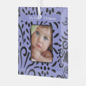 Bébé Fille Lavande Minuscule Ornement Photo Tee (Avant gauche)