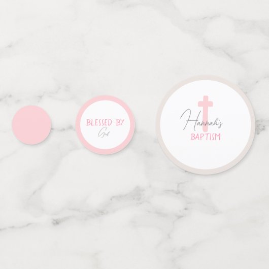 Bébé fille mignonne Baptême table Confetti (Devant)