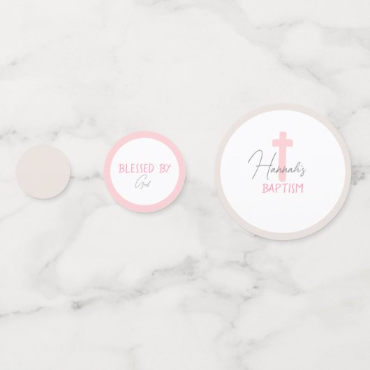 Bébé fille mignonne Baptême table Confetti (Derrière)