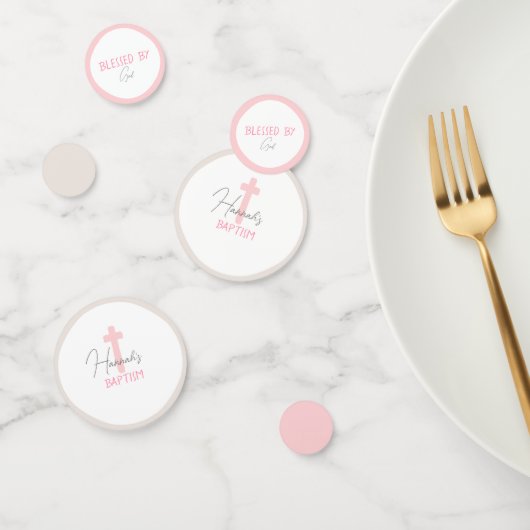 Bébé fille mignonne Baptême table Confetti (Groupe)