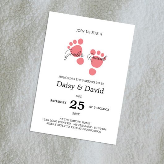 Bébé Fille Pieds Genre Reveillez Invitation