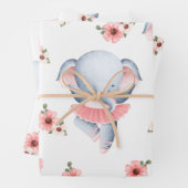 Bébé fille rose éléphant emballage papier (En situation)