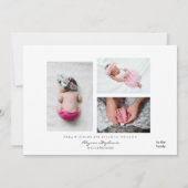 Bébé fille rose Faire-part de naissance de bienven (Dos)