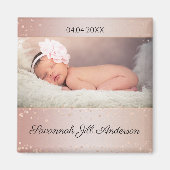 Bébé fille Rose Gold Sparkling Photo Magnet (Devant)