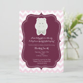 Bébé Fille rose Hippo Invitation (Debout devant)