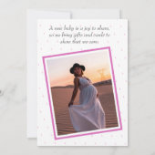 Bébé fille rose Noah's Ark Baby shower Invitation (Dos)