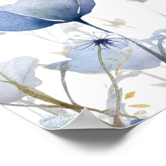 Bébé Fleur sauvage Bleu En Fleur Poster du tableau (Coin)