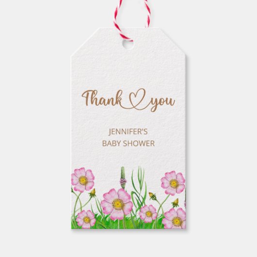 Bébé fleur sauvage en fleur baby shower étiquettes (Devant)