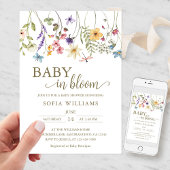 Bébé fleur sauvage en fleur Baby shower Invitation