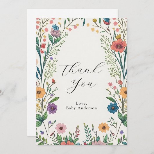 Bébé fleur sauvage en Fleur Merci plat (Devant / Derrière)