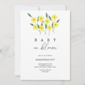 Bébé Fleur Sauvage Jaune en fleurs Invitation (Devant)