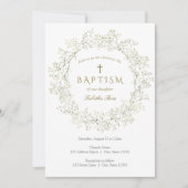 Bébé Fleurs de souffle Baptême Invitation (Devant)