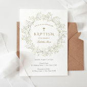 Bébé Fleurs de souffle Baptême Invitation