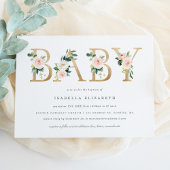 Bébé Floral Baptême Invitation