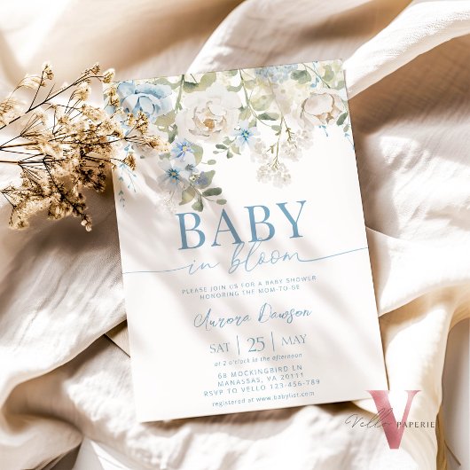 BÉBÉ Floral BLOOM Baby shower Invitation