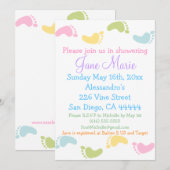 Bébé Foot Imprimantes Bébé Shower Invitations (Devant / Derrière)