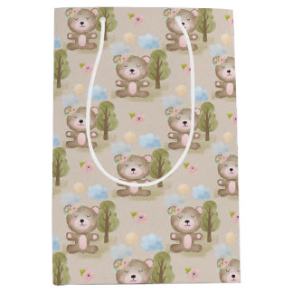 Bébé Forêt d'ours neutre Grand sac cadeau