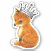 Bébé Fox Vintage Couronne Vinyl Sticker (Devant)