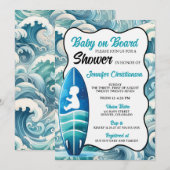 Bébé garçon à bord Invitation Baby shower (Devant / Derrière)