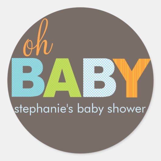 Bébé Garçon Baby shower moderne Sticker (Devant)