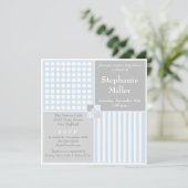 Bébé Garçon Bleu Baby shower moderne Invitation (Debout devant)