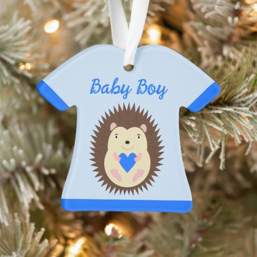 Bébé Garçon Bleu Cœur Hérisson Premier Noël (Arbre)