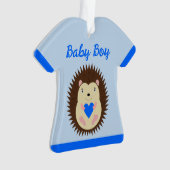 Bébé Garçon Bleu Cœur Hérisson Premier Noël (devant)
