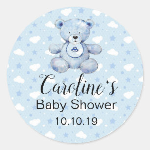 Bébé Garçon Bleu Teddy Bear Sticker Baby shower