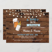 Bébé Garçon brassant Douche Bières Invitation en b (Devant / Derrière)