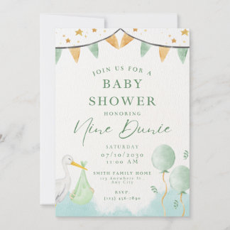 bébé garçon douche invitation ballon animal